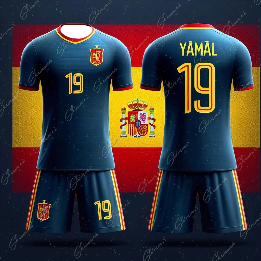 Football Rising Star Yamal Sports Suit Fashion Casual Quick Drying Breathable Oversized Children's And Teenagers' Training Suit