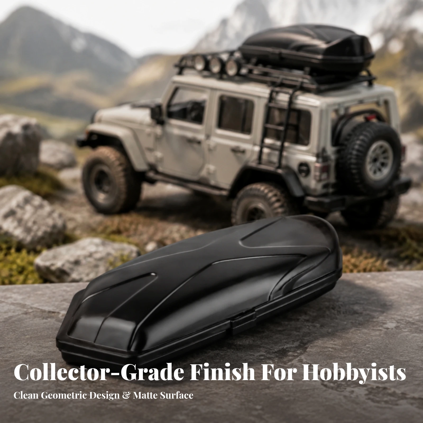 RC Accessory Simulation RC Crawler Roof Box Accessory Low Silhouette for Trail Scenes
