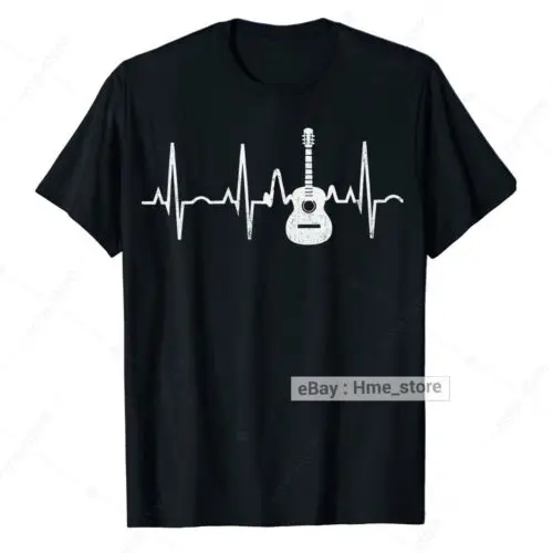 

Acoustic Guitar Heartbeat T-shirt Music Lover Guitar Player Musician Tee Gifts