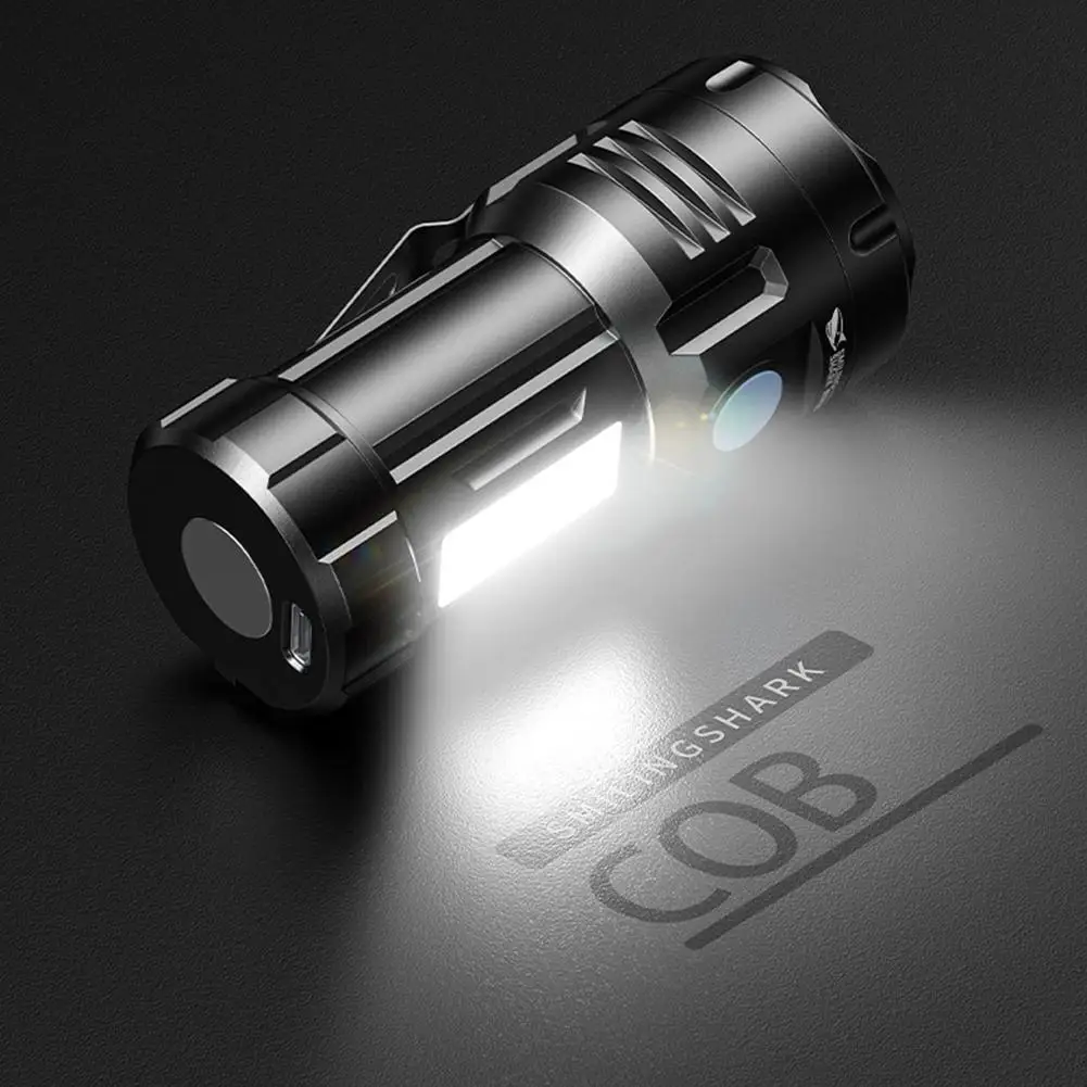 1 PC SMILINGSHARK LED Pocket Torch Light Super Bright 6Modes Flashlight USB Rechargeable Flashlight For Night Reading SD5393