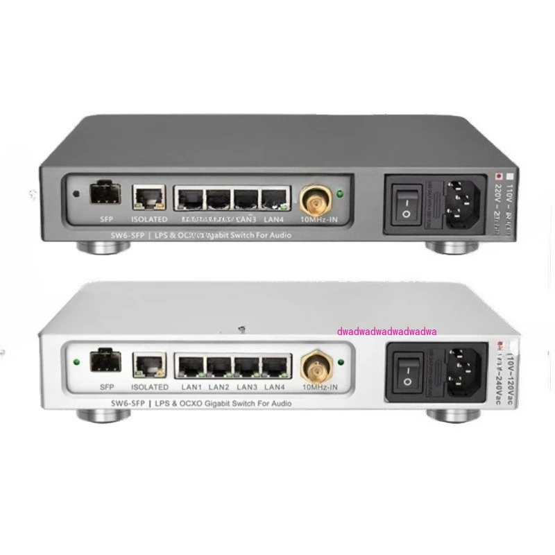

SW6-SFP 6-портовый Hi-Fi аудио Ethernet-коммутатор Сетевой коммутатор с питанием от постоянного тока и SC-Cut OCXO