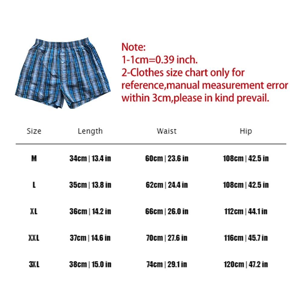 1pc Mens Underwear Boxers Shorts Casual Cotton Sleep Underpants Quality Plaid Loose Comfortable Homewear Striped Arrow Panties