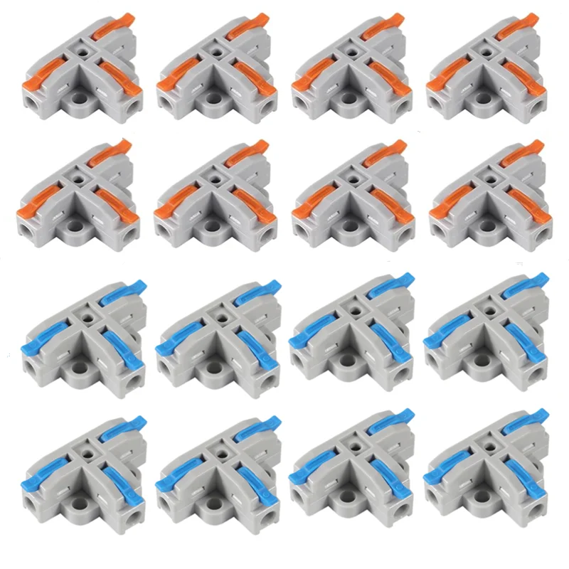 5/10PCS Compact  T-type Wire Connector Universal Push-in Quick Distribution Terminal Electrical Connectors Home Terminal Block ﻿