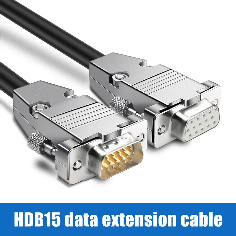 DB15 Extension Line 3 Row15 Pin Data Cable Male to Female to Female HDB15 Connection Wire for CNC Machine Tool Communication