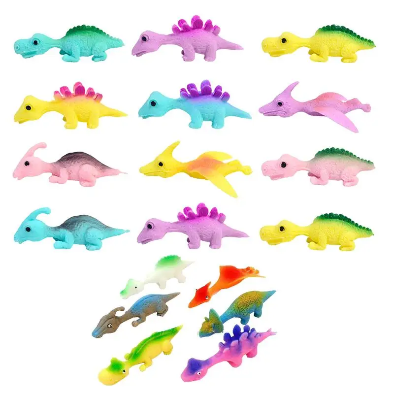 

Stretchy Dinosaur Toys 50pcs Portable Flying Catapult Finger Sling Shot Slingshot Dinosaur Finger Action Figures Slingshot