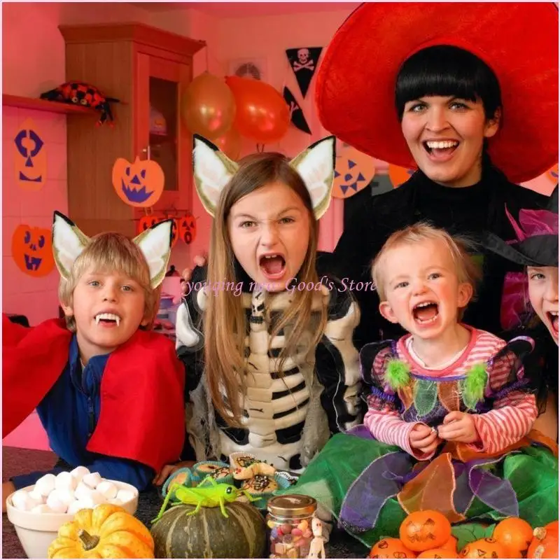 57QA واقعية الوحش الأذن طوق الشعر للعب الأدوار تأثيري حلي عقال فستان الهالوين حتى طوق الشعر انحناء أنيمي هيرباند #4