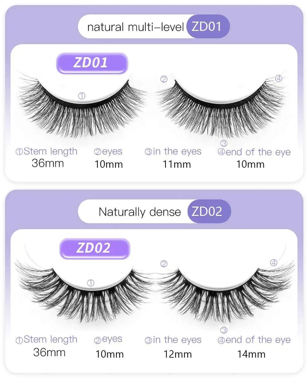 Wiederverwendbare selbstklebende falsche Wimpern, Vollstreifen-Wimpern, kleberfrei, 3 Sekunden zum Tragen von Wimpernverlängerungen, Schönheitszubehör, 1Pai – Detail 10