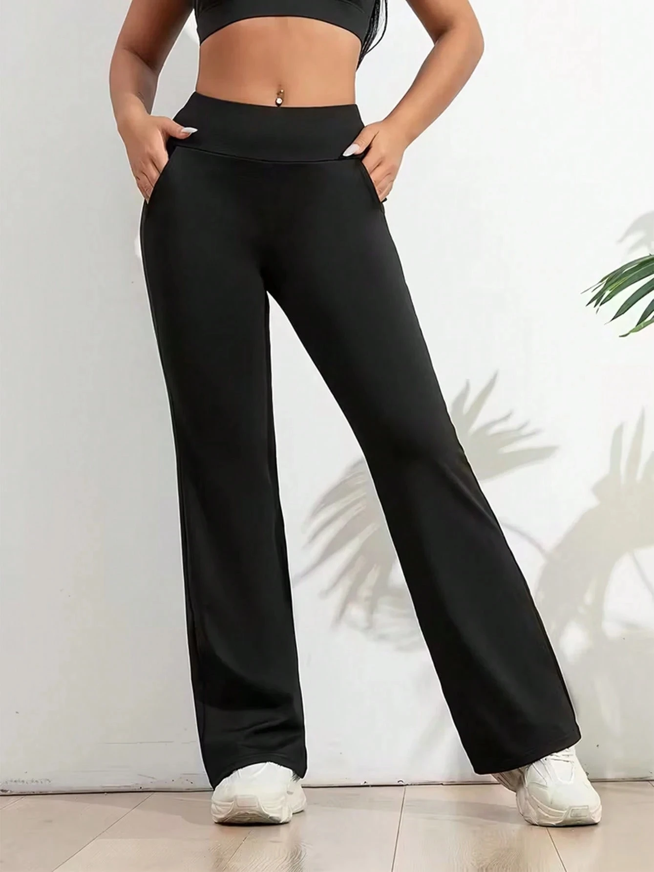 3-teilige Yoga-Hose mit hoher Taille und Bauchkontrolle für Damen mit Taschen, sportliche Stretch-Kompressions-Leggings