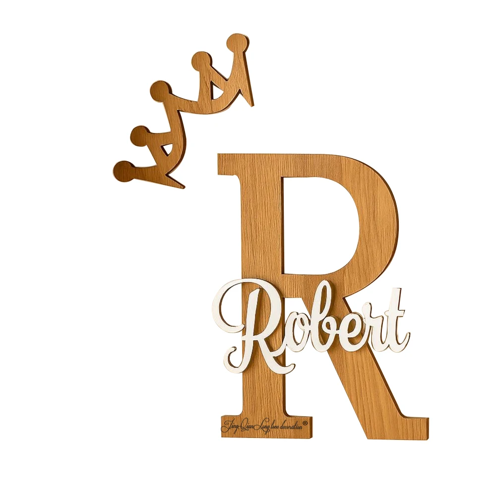 名前付き木製ドアサイン、子供部屋用ネームプレート、木製レタリング、パーソナライズ、3dフォント、背景付きサイン