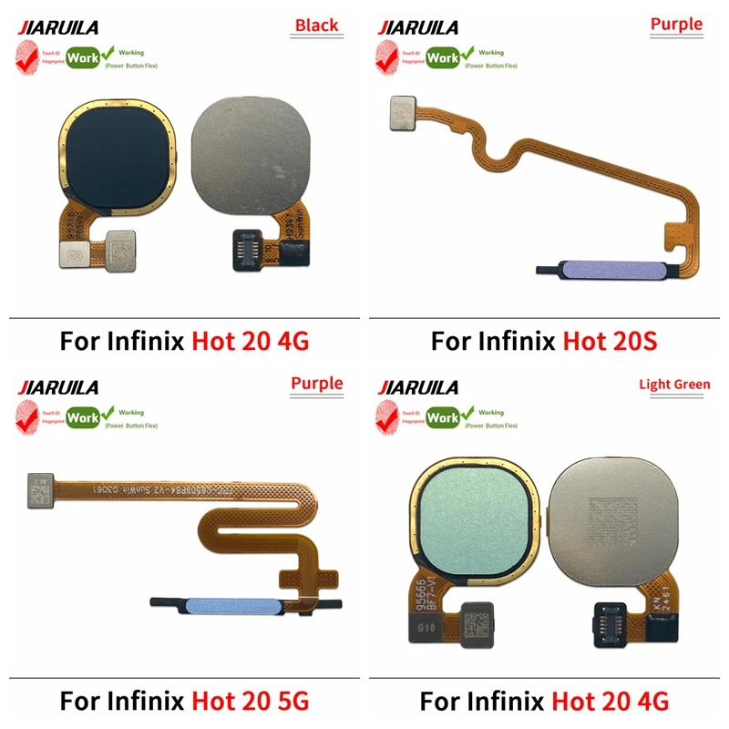 

Новинка для Infinix Hot 20 4G 5G 20S Note 10 693 кнопка «Домой», датчик с отпечатком пальца, сенсорный ID, гибкий кабель, лента, запасные части