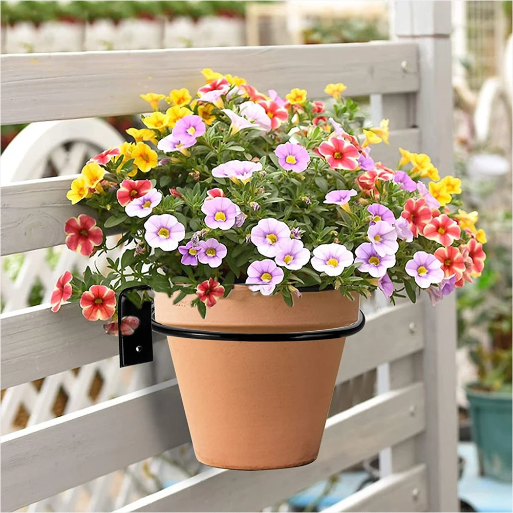 

2Pcs Ironwork Rack Creative Appearance Fine Workmanship Wall Flowerpot Holder Practical Gardening Shelf Flowerpot Rack