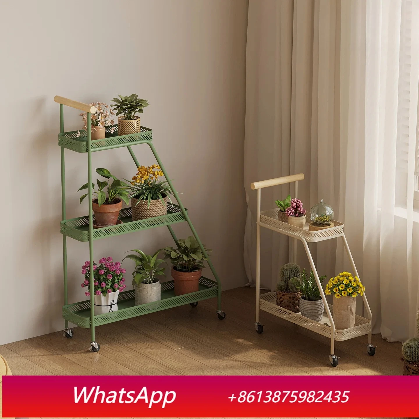 CX removable balcony floor-to-ceiling wrought iron succulent flower pot rack household stepped type