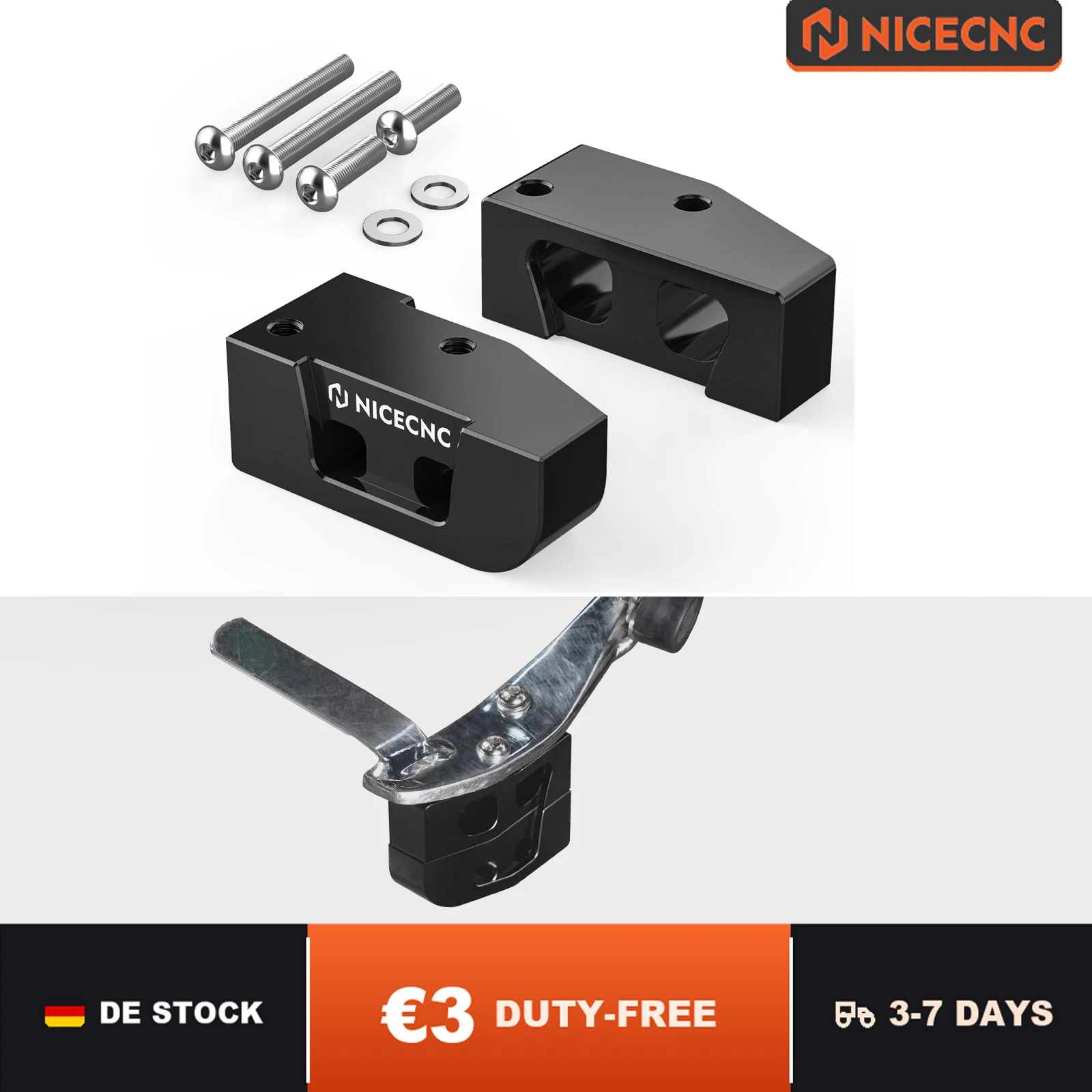 NICECNC per Harley Street Glide FLHX 2006-2024, Road King FLHR / Special 2017-2024, blocchi di sollevamento per cavalletto 1" / 2" per Harley Electra Glide Standard FLHT, Ultra Limited FLHTK 2014-2024