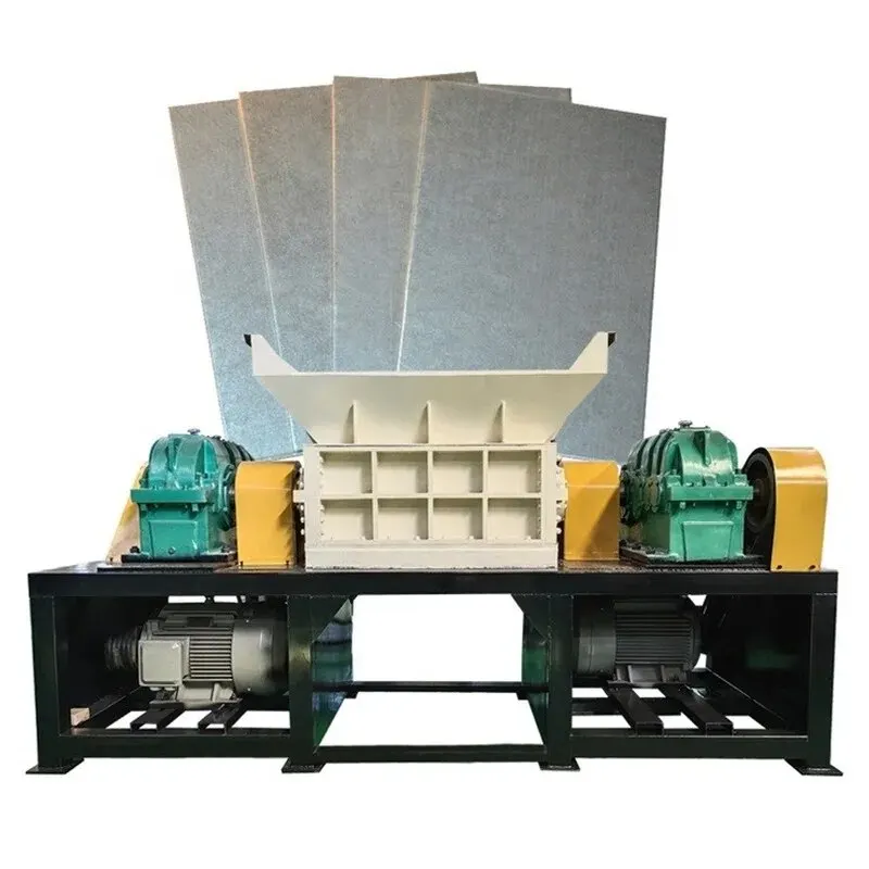 Double Shaft Industrial Car Shell Scrap Engine Case Shredding Aluminum Profile Iron Metal Barrel Shredder Machine