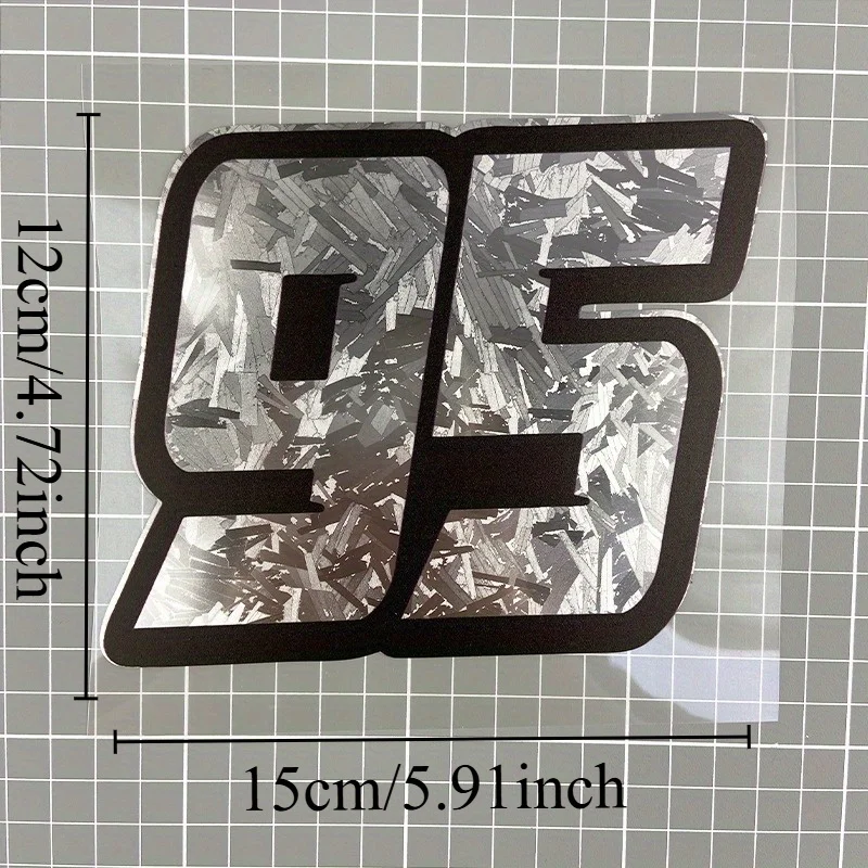 1PC Holographic Carbon and Silvery Number 95 Motorcycle Stickers Waterproof Vinyl for Motorbike Fuel Tank Scooter Car Window