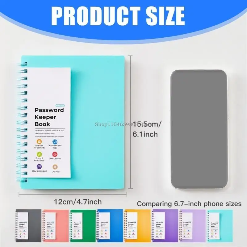 Книга хранителя паролей с индексом A-z Spirals Notebook School School Supplies