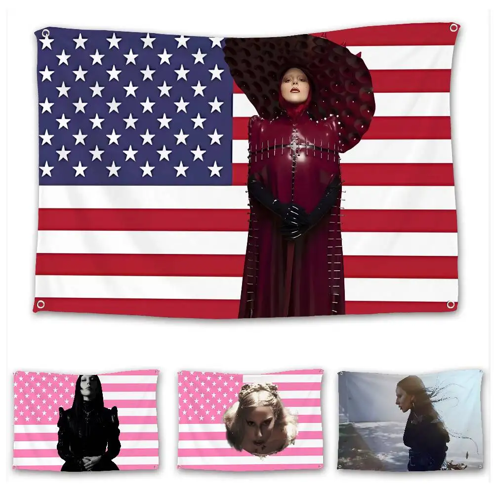 

L-LADY GAGA USA Flags for camping living room bedroom party carnival booth interior decorations