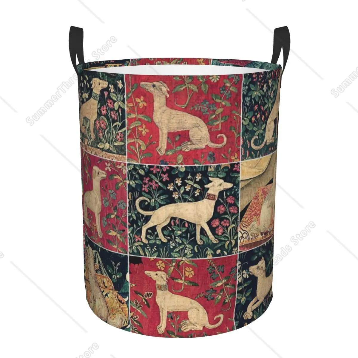 Cesto para la colada plegable Medieval Greyhound Whippet - Contenedor de almacenamiento grande con estampado de perro para ropa de bebé