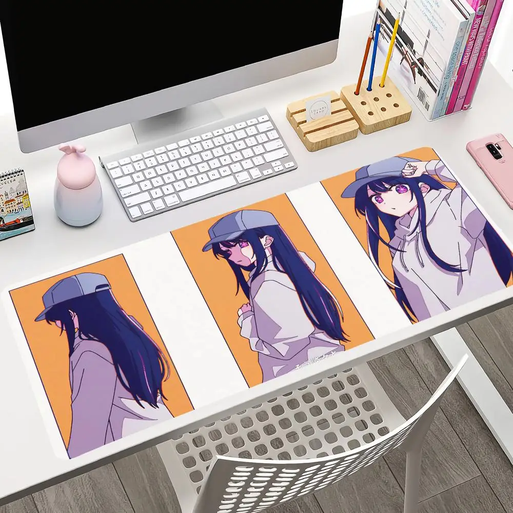 Hot Anime Oshi No Ko Mousepad Large Gaming Mouse Pad LockEdge Thickened Computer Keyboard Table Desk Mat