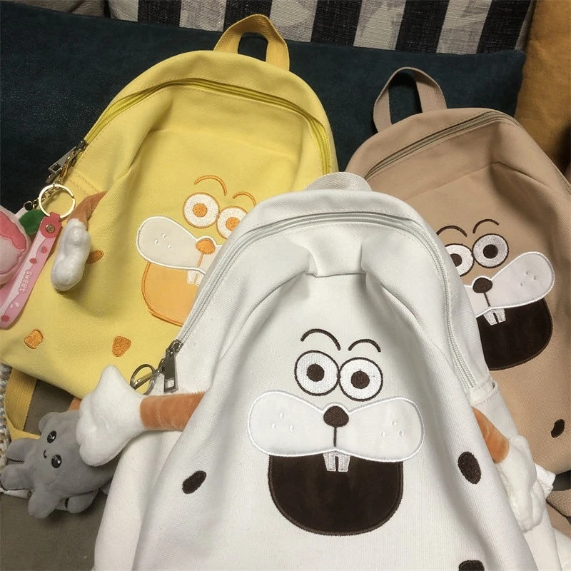 Cute Cartoon Cheese Bunny Backpack Kawaii School Schoolbag Backpacks Commuter Travel Storage Bag Back To School Woman Satchels