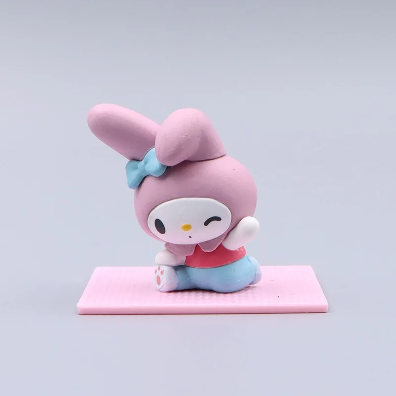 5 ชิ้น/เซ็ต Sanrio อะนิเมะโยคะ Together Cinnamoroll PomPompurin Hello Kitty Action Figure ของขวัญของเล่นสําหรับเด็กเค้กตกแต่ง