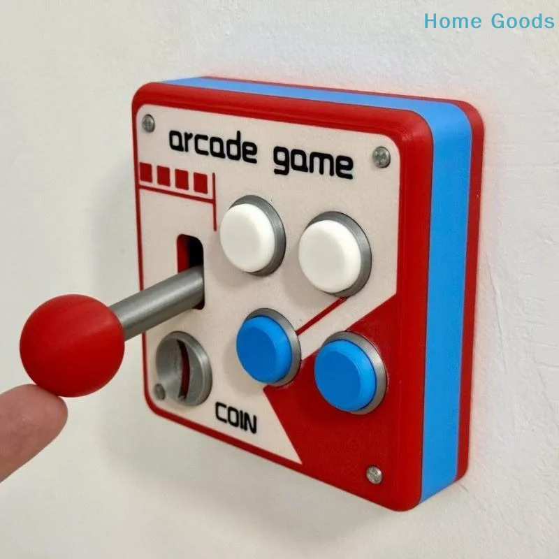 preferred1pc Retro Arcade Game Joystick Wall Light Switch Panel 80s Vintage Decorative Wall Plate Cover for Game Room Bedroom