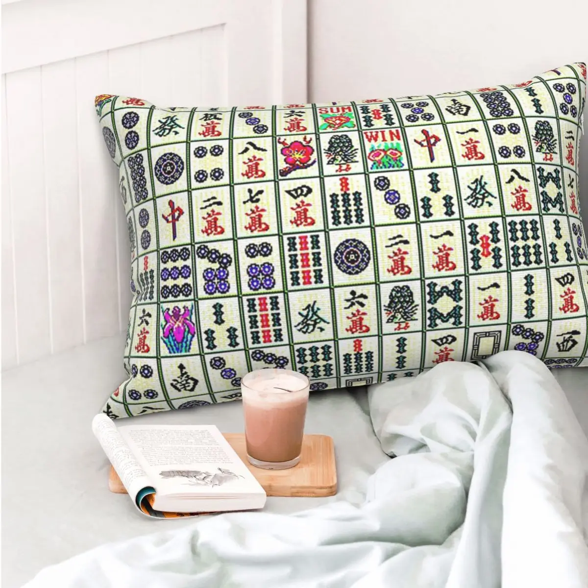 Mahjong Rectangle Pillowcase Cushion Cover Decor Bedroom Bed Home Comfort Throw Pillow