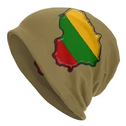 Lithuania Map With Lithuanian Flag Caps Casual Men Women Outdoor Skullies Beanies Hats Warm Thermal Elastic Bonnet Knit Hat