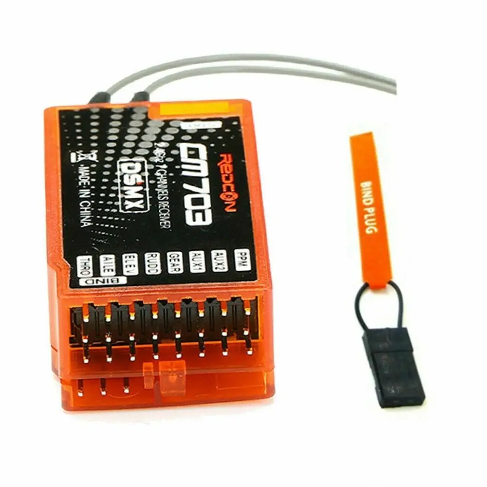 

Remote Control 7 Channel CM703 Receiver 2.4Ghz Plastic PPM Output Receiver Orange 2.4G Receiver DSM2 DSMX Transmitter