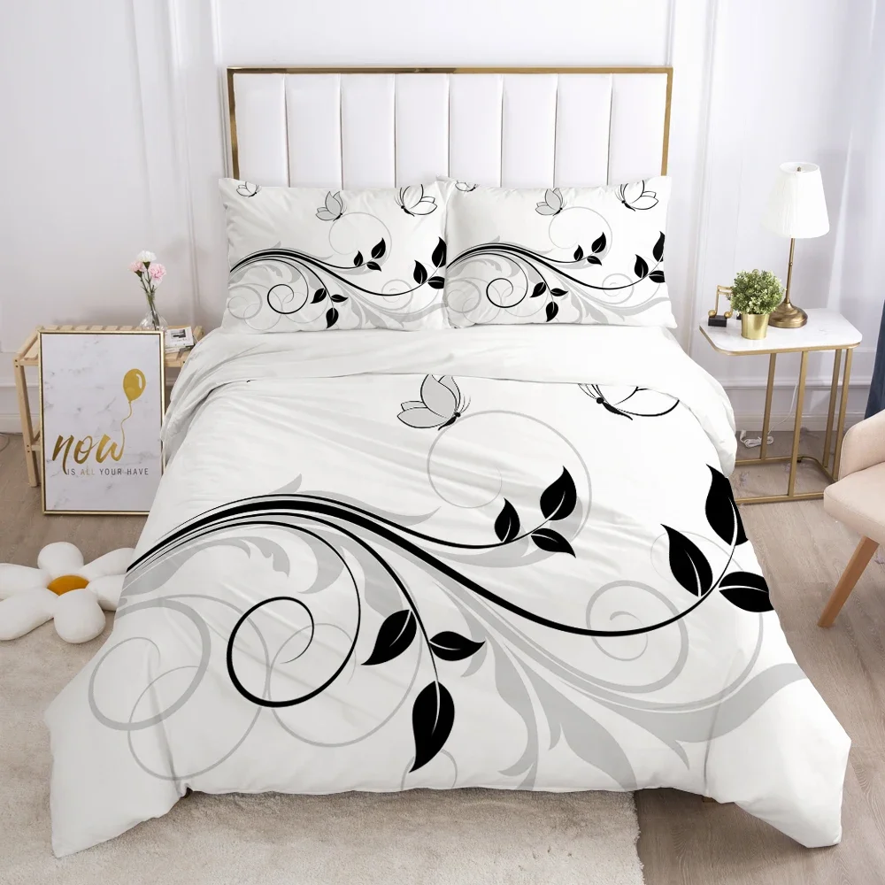 

Bedding Set Duvet Cover Pillowcases Comforter/Quilt/Blanket Cover Luxury 3D HD Quality Printed Reactive Queen Single Leaf