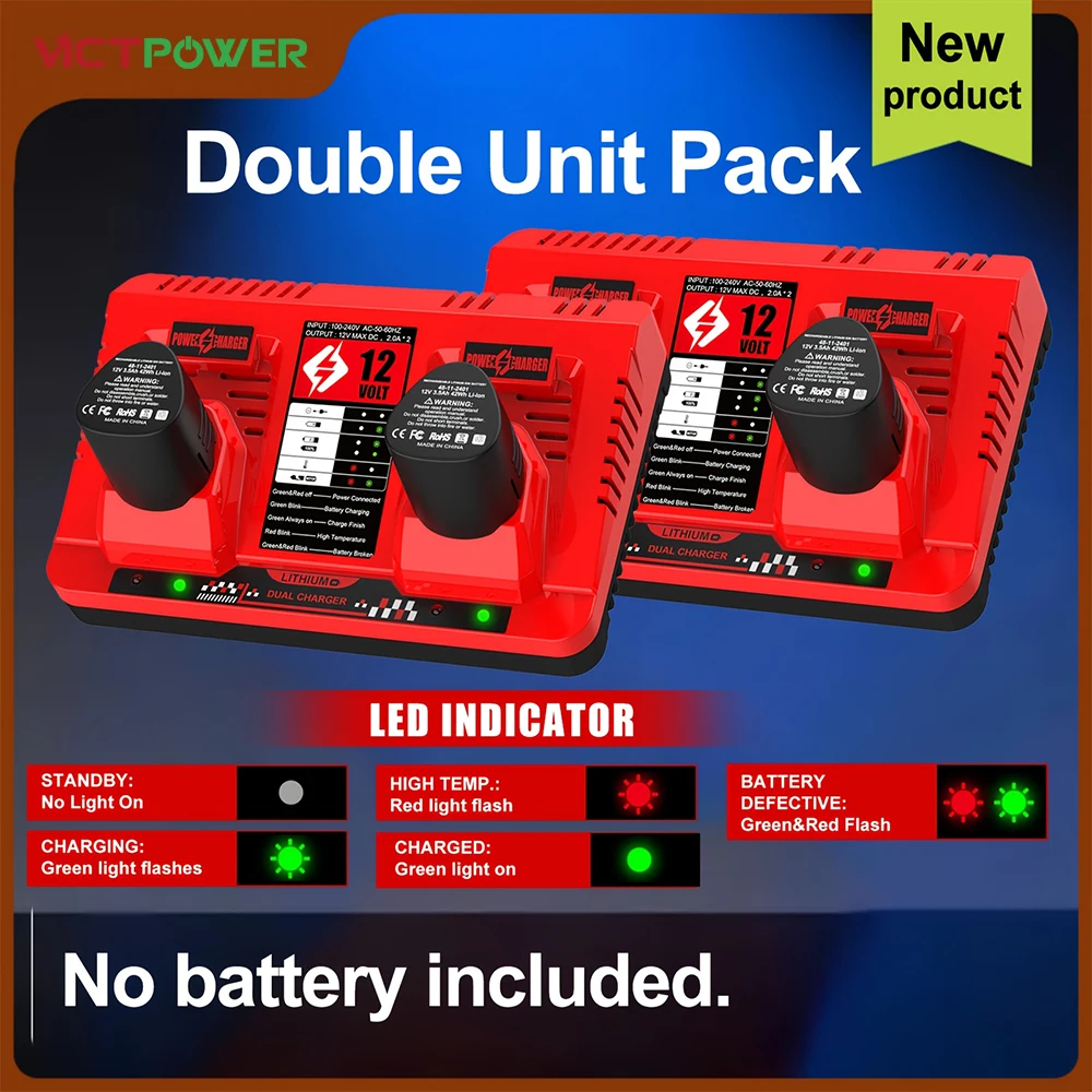 

Tools batteria 12v Charger 2A 3A Li-ion Charger for milwaukee m12 12V batería RechargeableLithium lon Power Tool Drill Battery