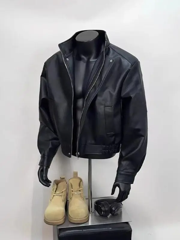 

Американский ретро мотоциклетный джет из искусственной кожи, мужской осенне-зимний элитный сенсорный модный бренд Haome, рабочая одежда Jaet