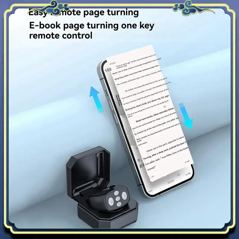 Portable Ring Mobile Phone Bluetooth Remote Control Mini Charging Case Camera Remote Shutter For Remote E-Book Page Turning B