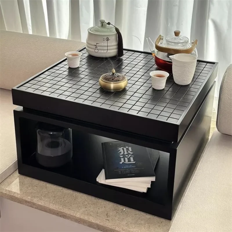 bay window coffee table double-layer tea art tea set shelf Bogu frame tea cup countertop rack storage Japanese-style Zen small