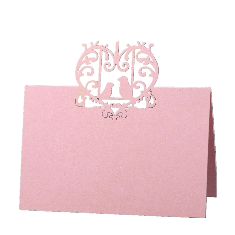 

10pcs Laser Cut Bird Reception Table Card White Pink Gold Wedding Place Cards Wholesale for Party Business Meeting Desk Decor