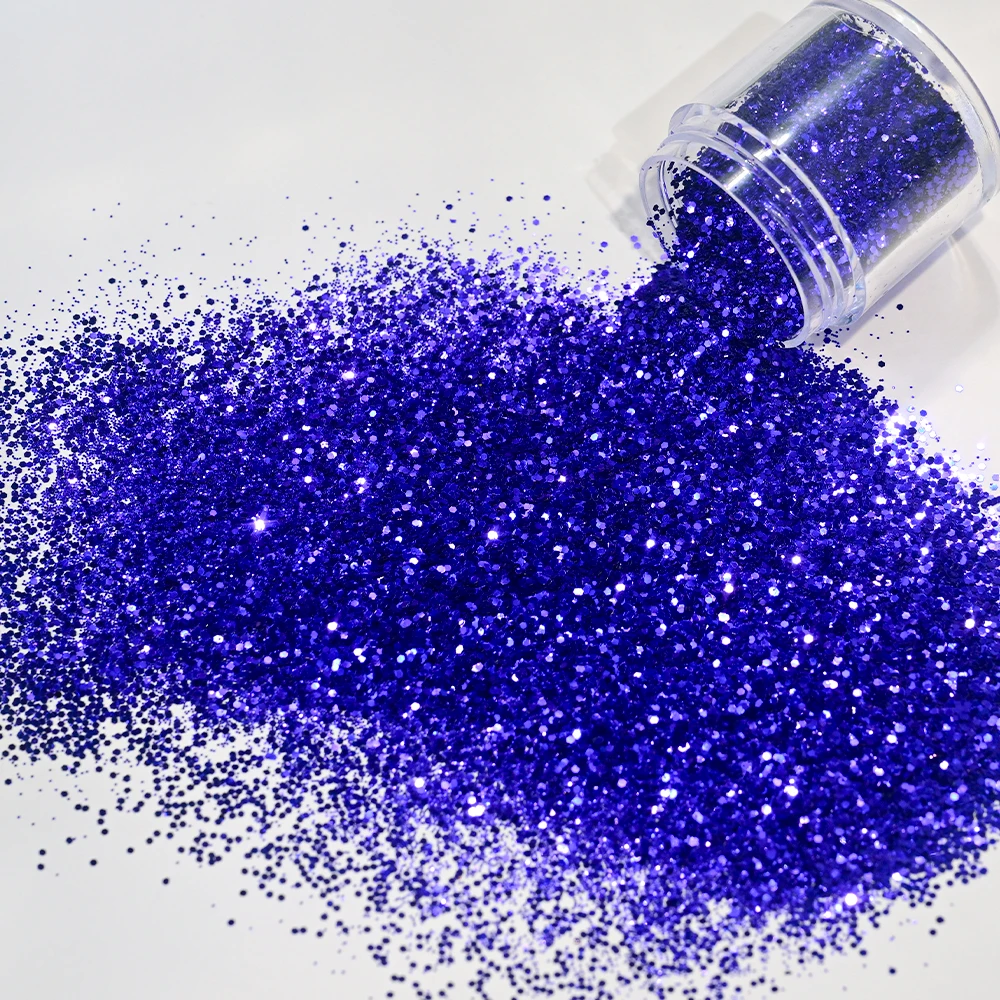 4Pcs 블루 혼합 육각형 네일 아트 반짝이 장식 조각 홀로그램 반짝 이는 크롬 플레이크 조각 DIY 매니큐어 Chunky Pailette 장식