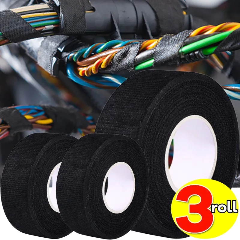 Automotive Cloth Wire Harness Tape Heat Resistance Waterproof Insulating Electrical Tape Black Self Adhesive Fabric Tape