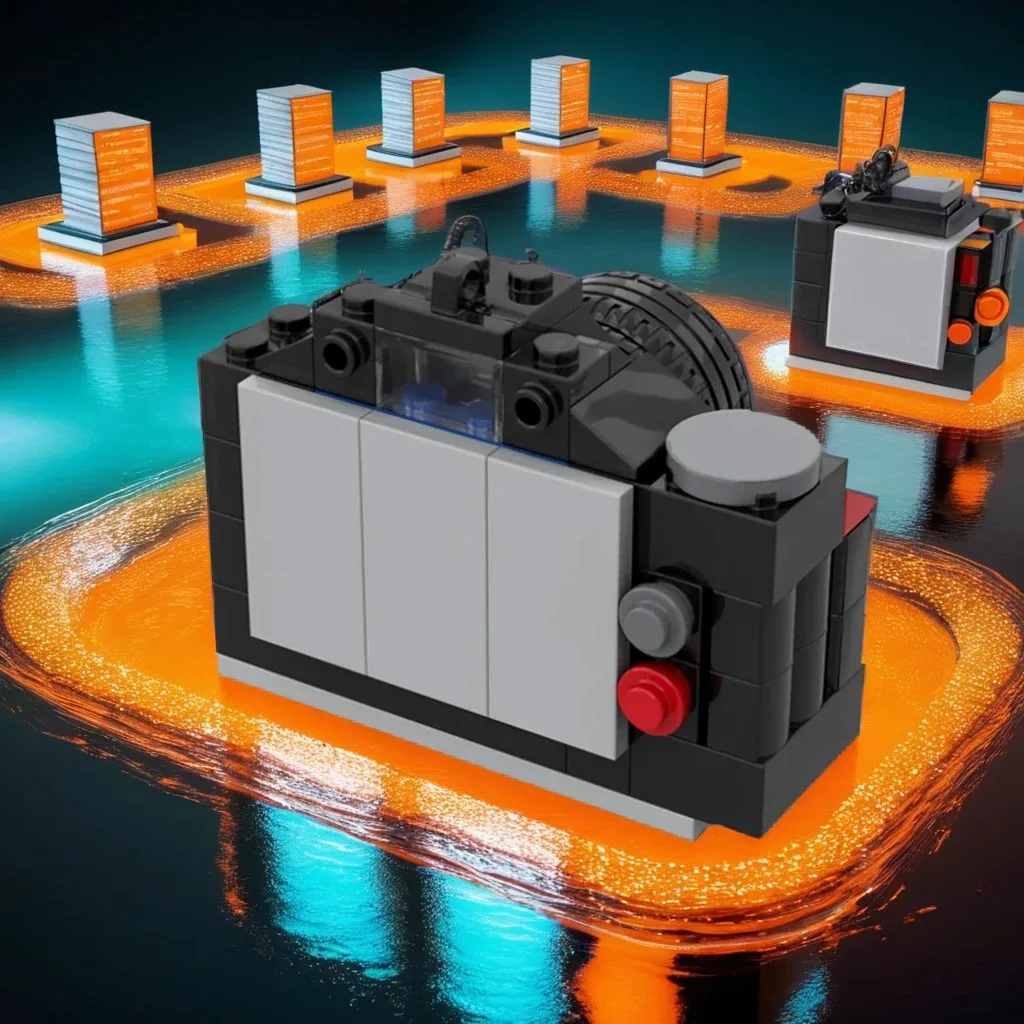 44PCS MOC DSLR Digital Camera Photographic Equipment Simulation Model DIY Building Blocks Birthday Gift