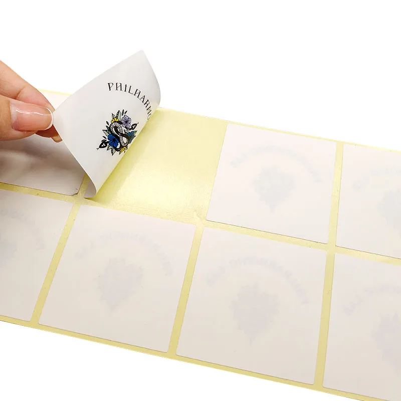Customized Window Adhesive Sticker Double Sides Printing Waterproof Logo Color Self Seal Adhesive Labels