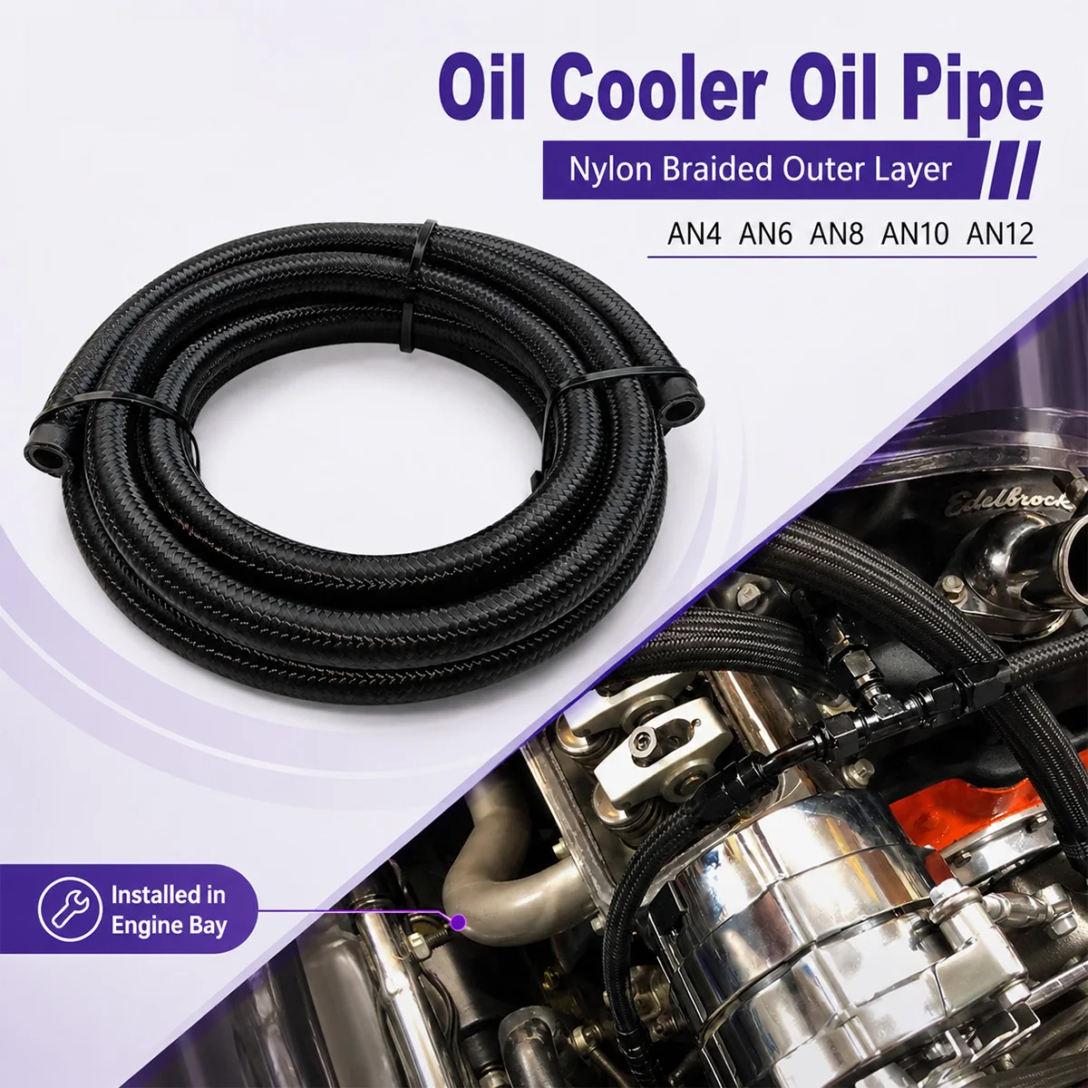 AN4 AN6 AN8 AN10 AN12 Nylon Braided Fuel Hose Flexible Fuel System Hose Fuel Oil Gas Line for Automotive Racing Engine 1/5/6m