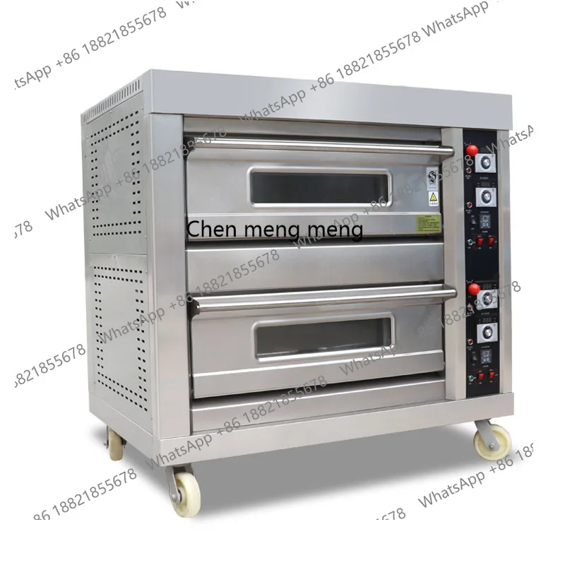 Коммерческая газовая духовка, двухслойная, четыре кастрюли, 400 ℃   печь для выпечки торта, пиццы, кухонное оборудование