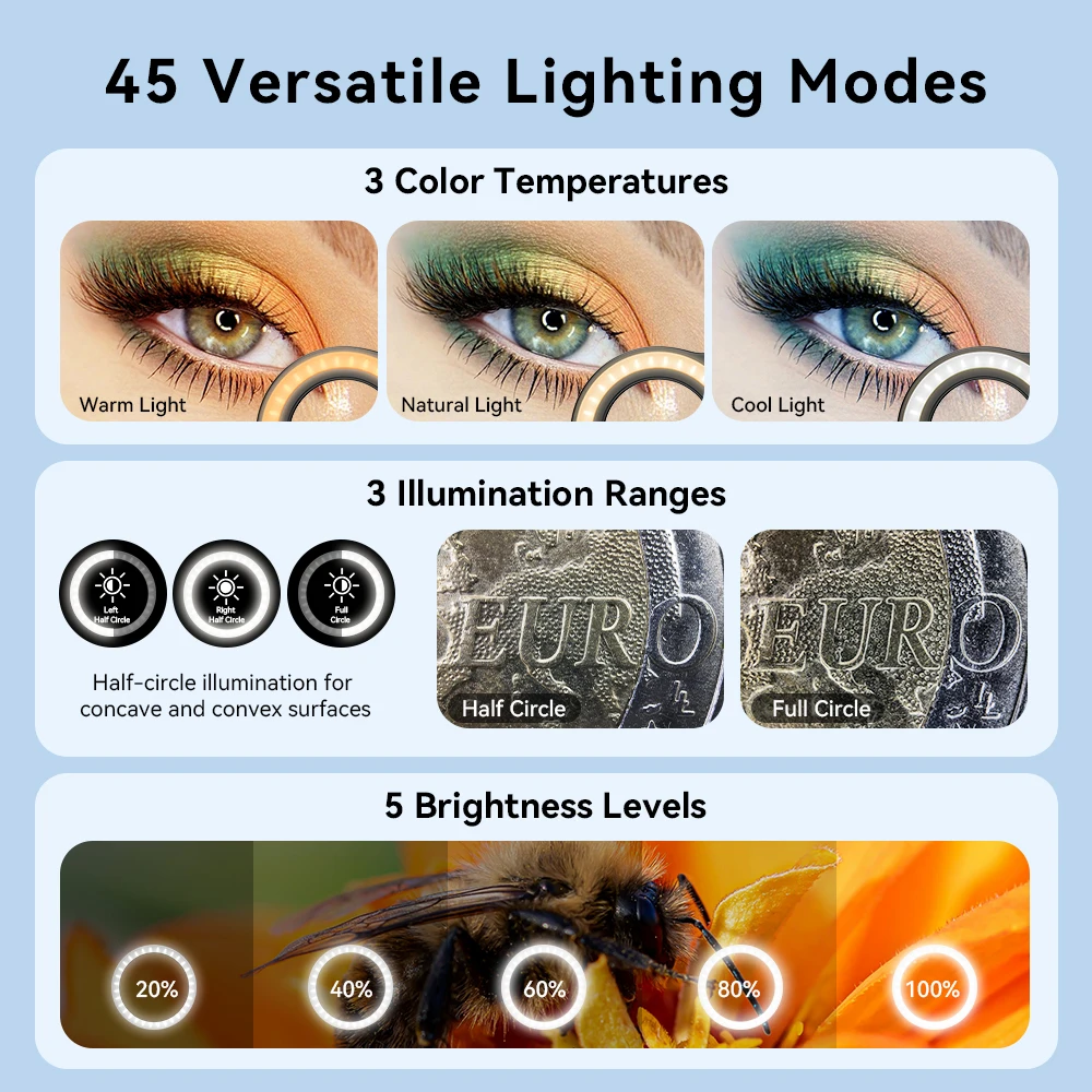 APEXEL 10-20X عدسة تكبير ماكرو مع ضوء LED ملء HD كاميرا الهاتف عدسات صغيرة آيفون سامسونج جميع الهواتف الذكية رمش ماكرو #5