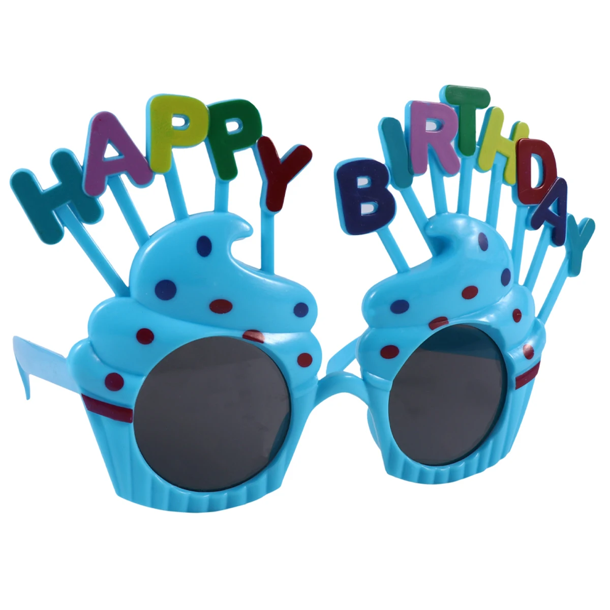 

2pcs Birthday Glasses Funny Lightweight Party Eyeglasses Unique Shape Photo Props Blue Miss Stylish Attractive