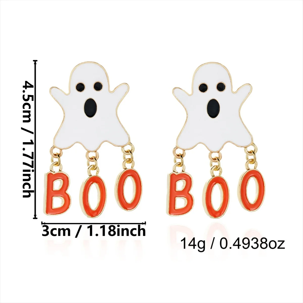 Halloween Star Lovely Antler Ghost Dangle Ohrringe für Damen und Herren, Gothic Cosplay Emaille BOO Ghost Drop Ohrringe Party Schmuck – Detail 25