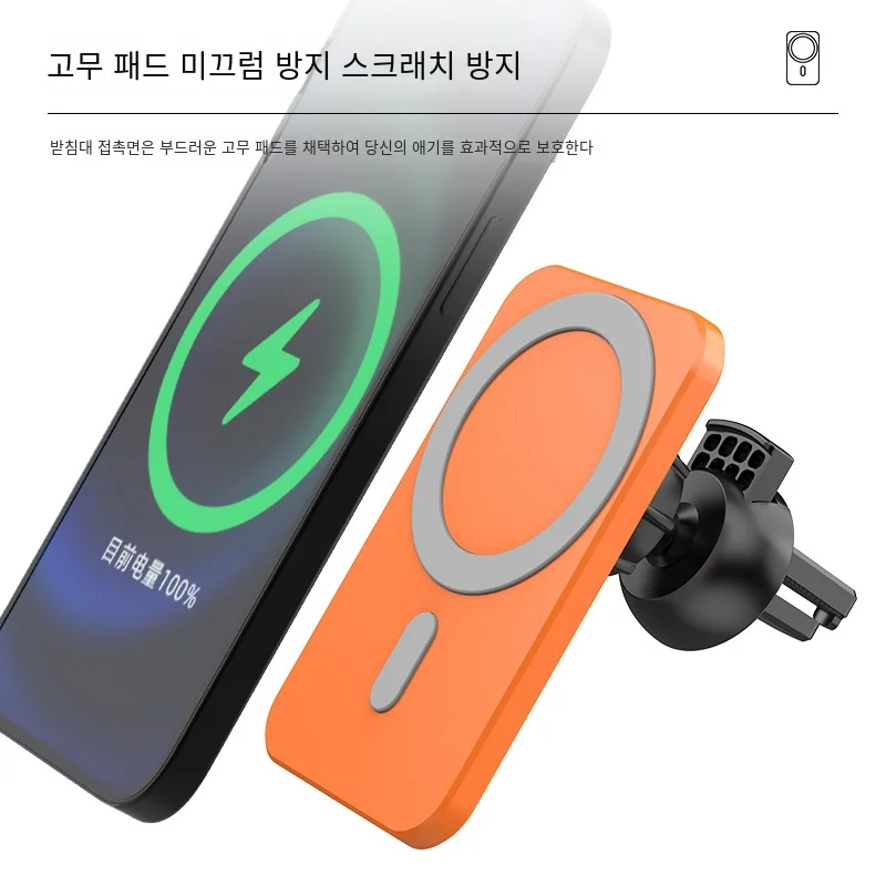 15W Magnetic Car Wireless Chargers Air Vent Phone Holder for Iphone 14 13 12 Pro Max Macsafe Charger Fast Charging Station