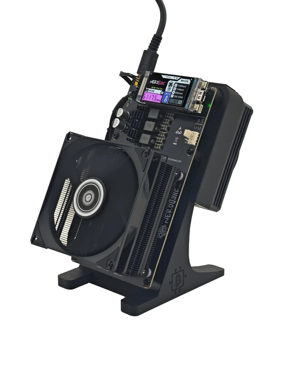 NerdQaxe 6Th with 180w Big PSU XT30 power feed 100W Power consumption BTC Miner Bitcoin Solo Miner NerdAxe 6Th NerdQaxe