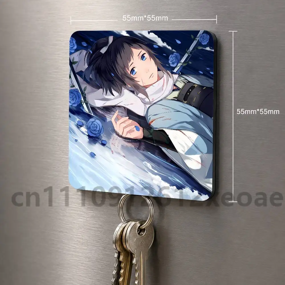 Touken Ranbu Yamatonokami Yasusada Creative Square Fridge Magnet Cartoon PVC Refrigerator Decor Gift for Home Office