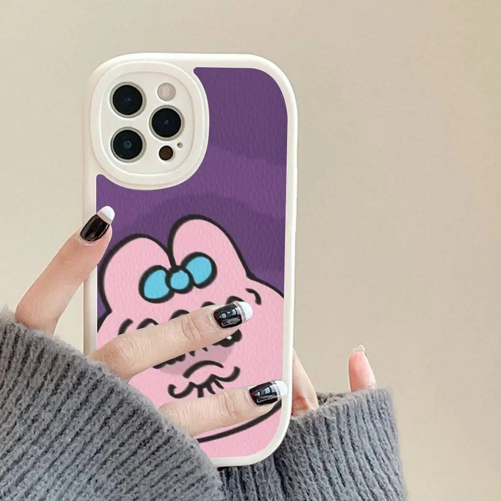 Чехол для телефона O-Opanchus с рисунком U-Usagis для IPhone 16, 15, 14, 13, 12, 11 Pro Max Plus 16E, мягкий кожаный чехол