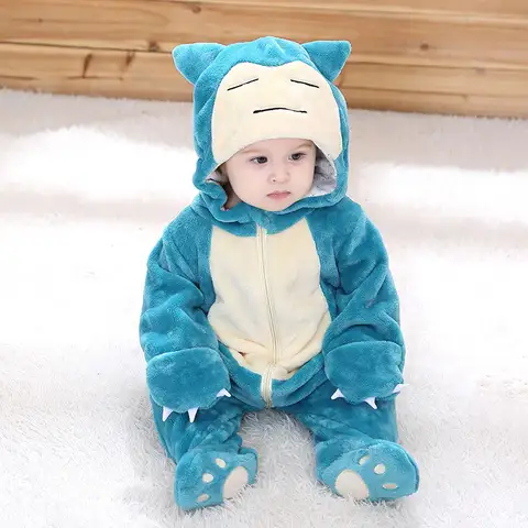 Pokémon Kostym 0-5 År Baby Snorlax Romper Anime Cosplay Kigurumi Söt Pyjamas Pojkar Flickor Onesie Halloween Kläder 8 best sales Pokémon Badrock - №2