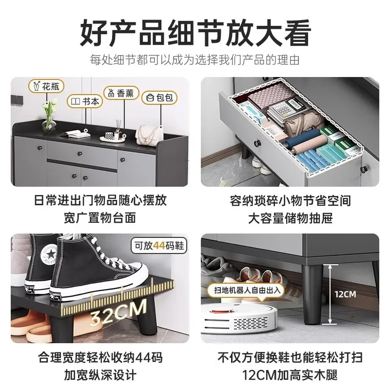 2025 خزانة أحذية جديدة، باب منزلي، خزانة أحذية فاخرة، خزانة تخزين داخلية مدمجة على الحائط بسعة كبيرة #5